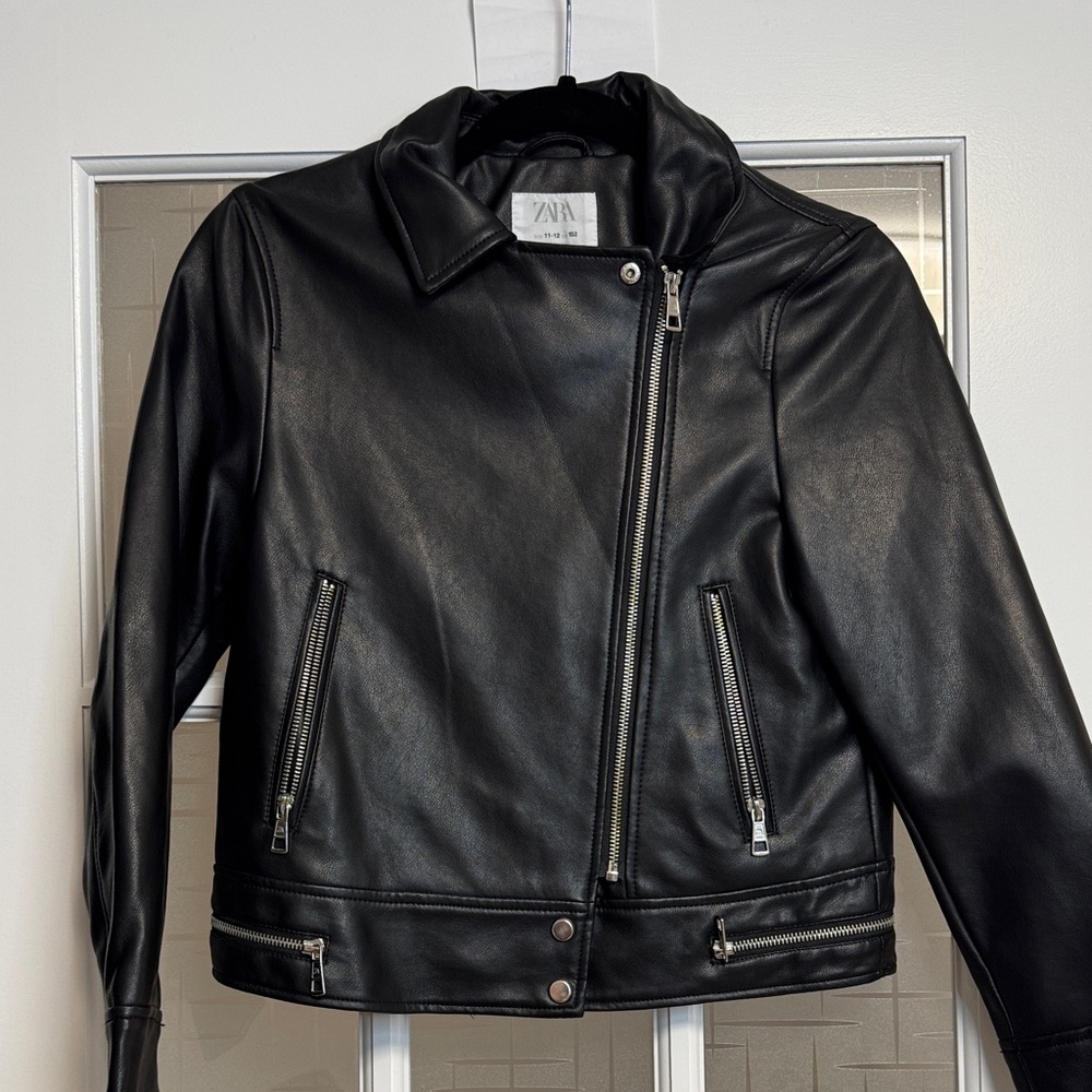 Zara Sleek Black Biker Jacket